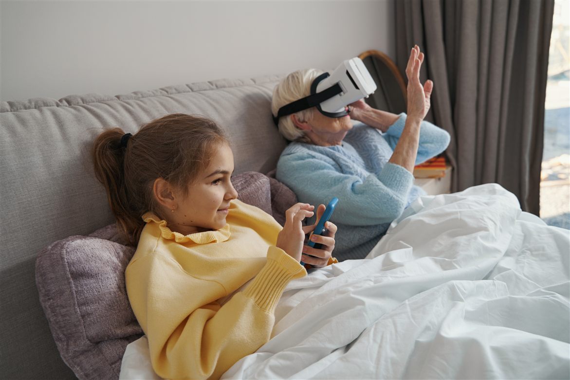Moment partagé en famille autour de la VR